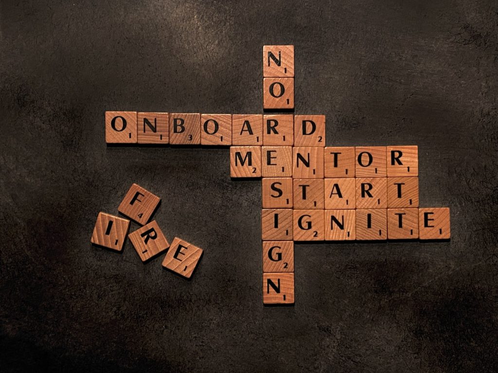 scrabble letters for onboarding tools and processes