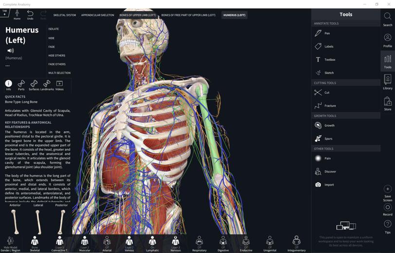 Complete Anatomy app for healthcare professionals