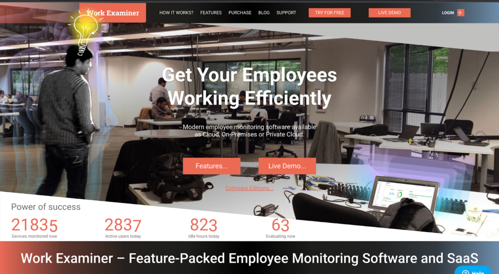 work examiner employee monitoring software web page