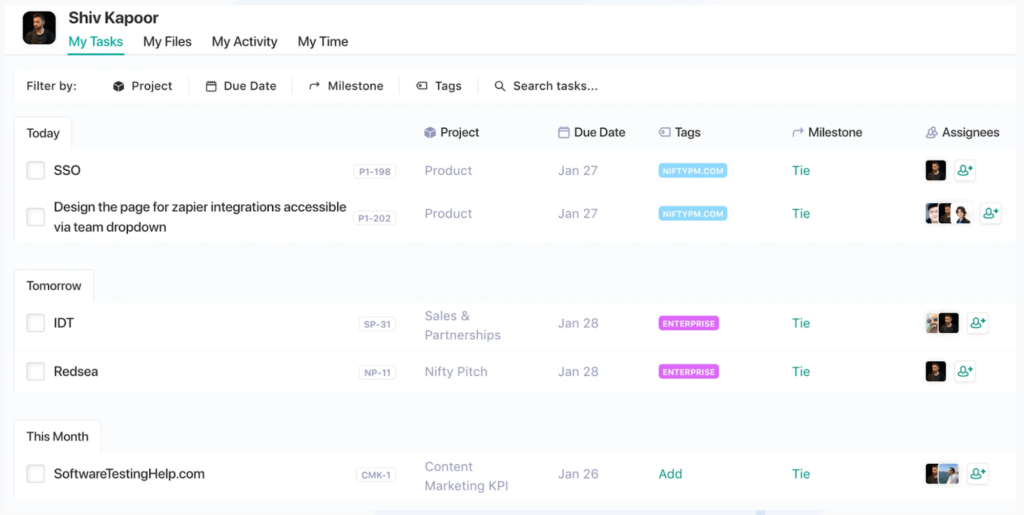 Nifty task management software
