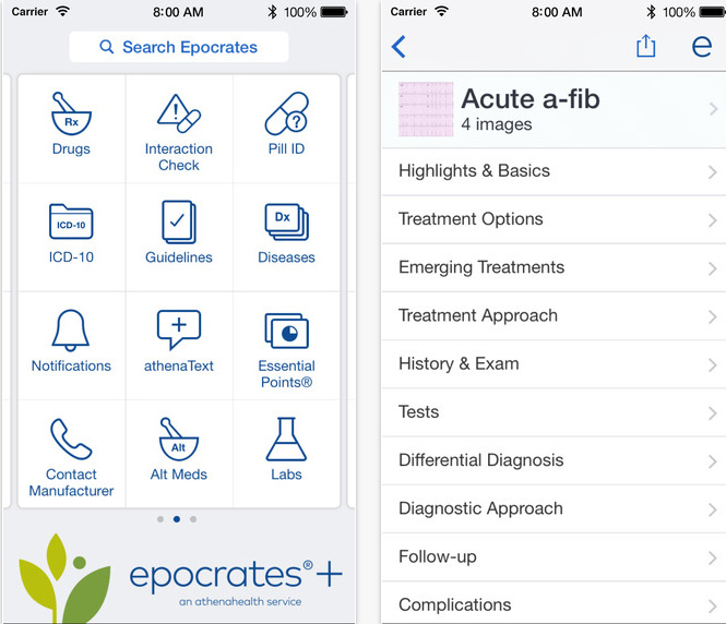Epocrates app for healthcare professionals