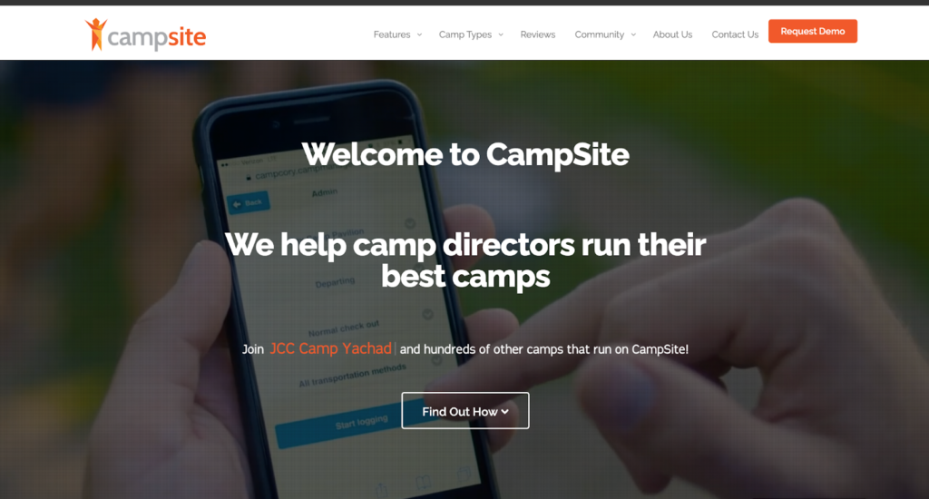 campsite camp management software home page