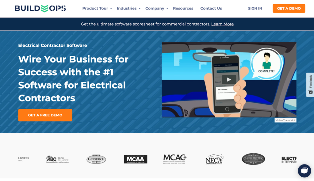 buildops electrical contractor software home page