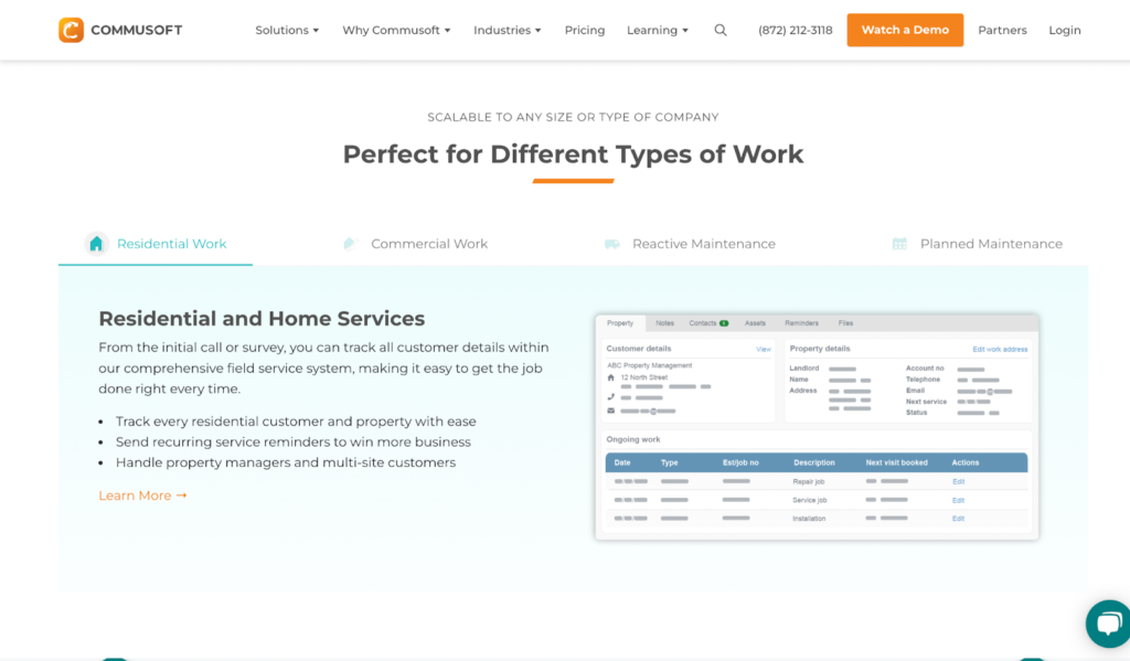 commusoft electrical contractor software home page