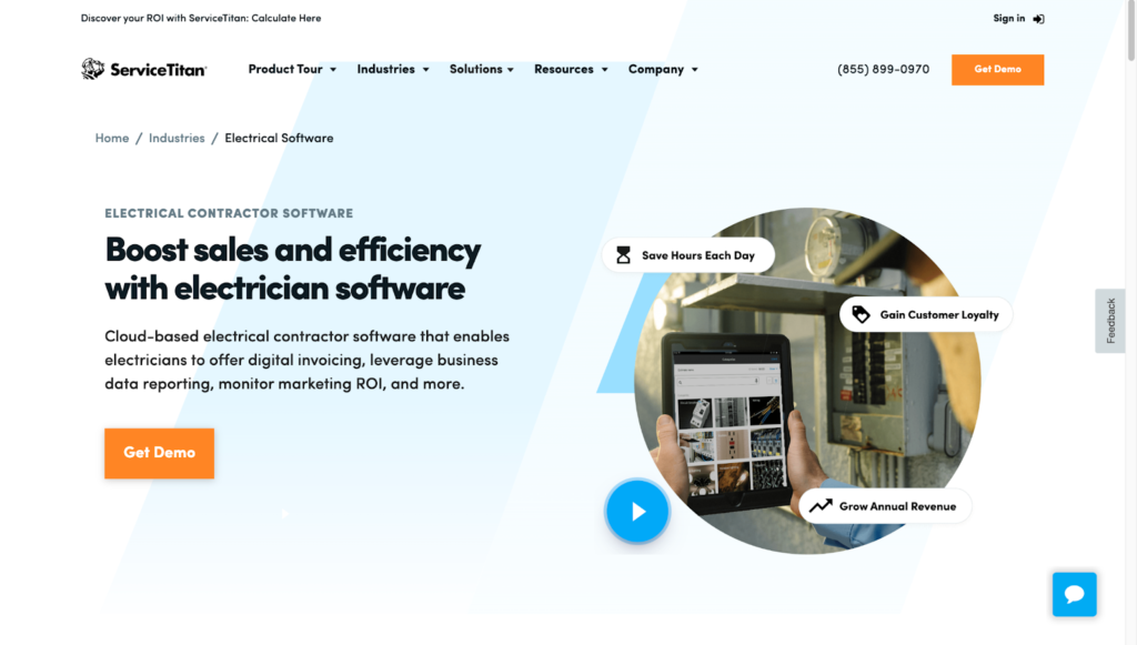 servicetitan electrical contractor software home page