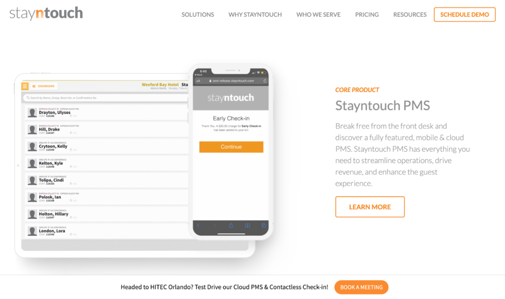 stayntouch hotel management software home page