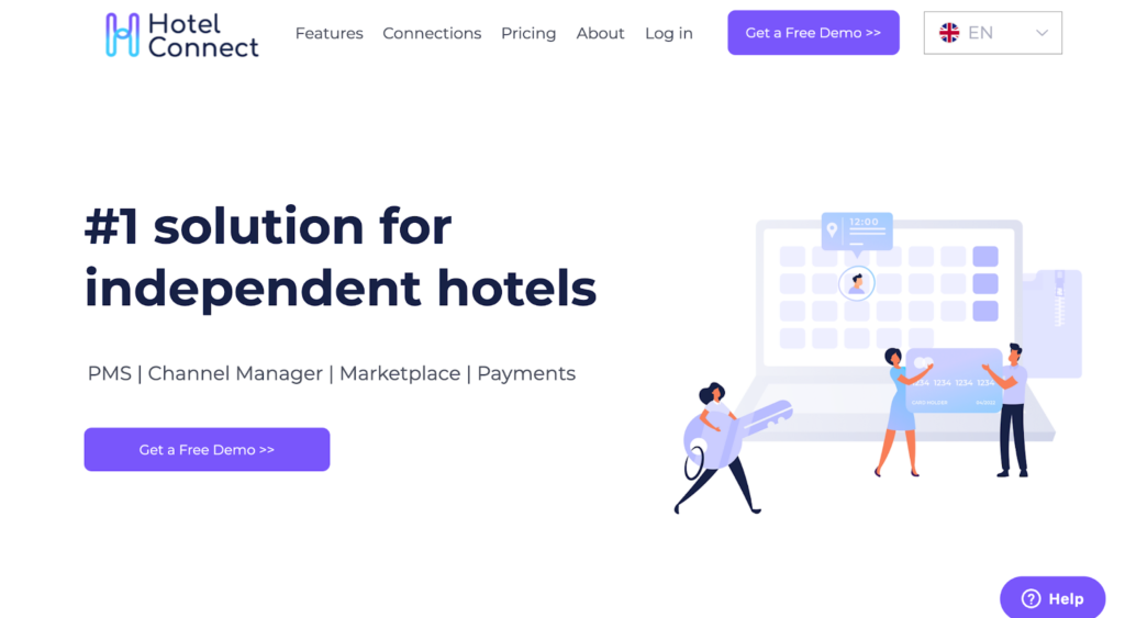  hotel connect hotel management software home page
