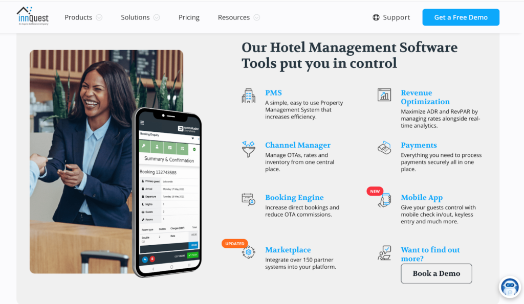 innquest hotel management software home page