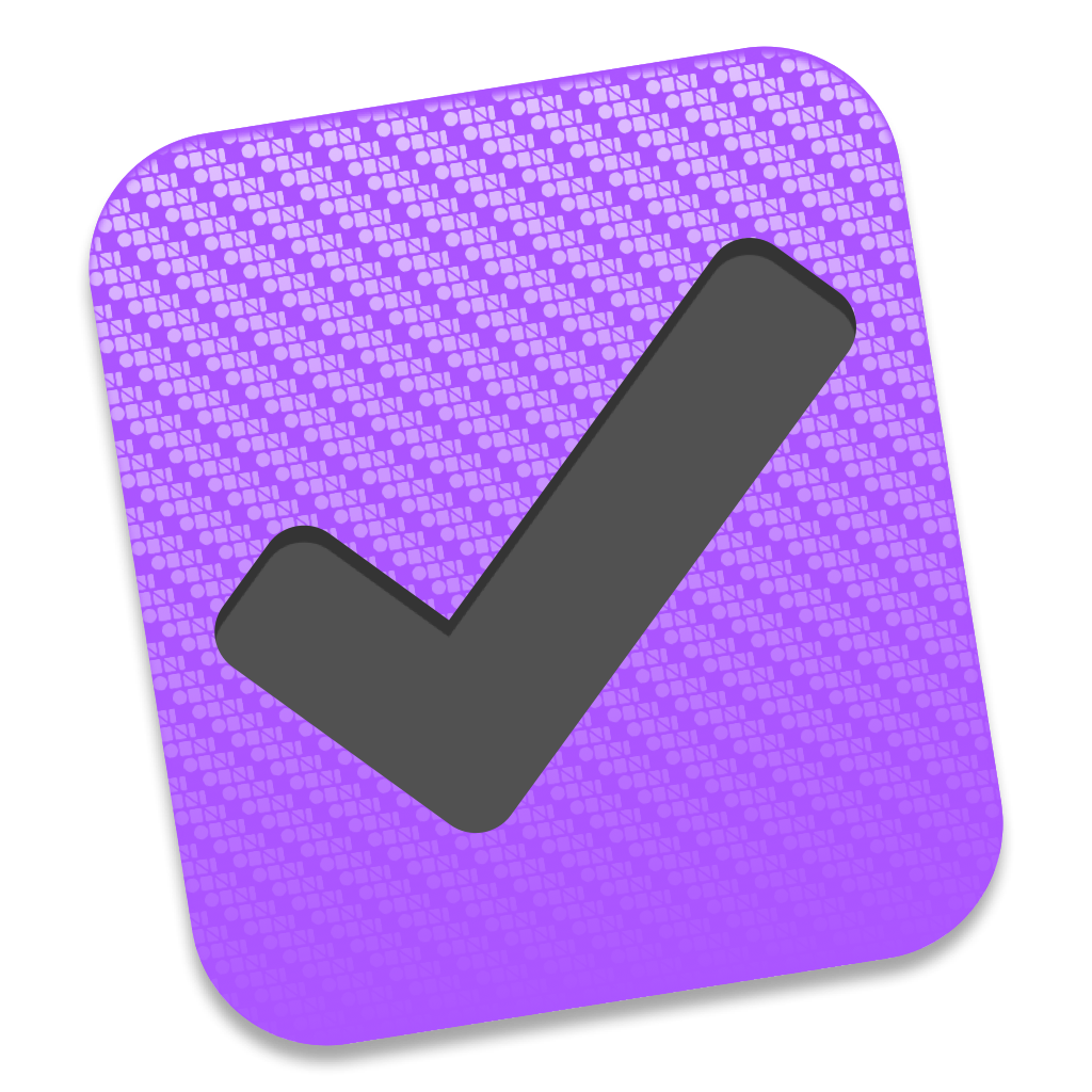 Omnufocus Logo (grey checkmark in a textured purple square)