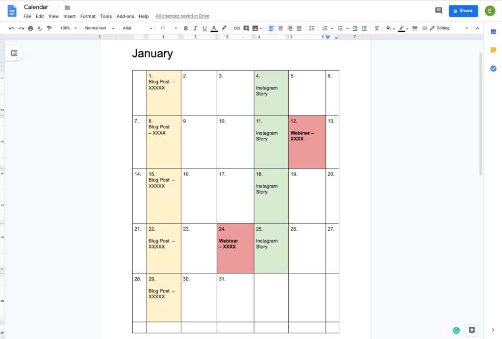 Google Docs Work Schedule Maker