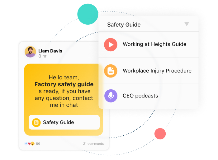 screenshot of Connecteam's updates feature regarding a safety course