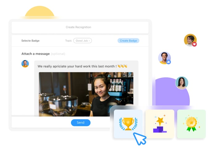 screenshot of Connecteam's rewards and recognitions feature