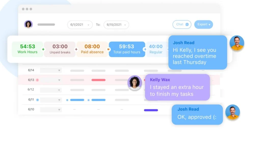 Connecteam's timesheets