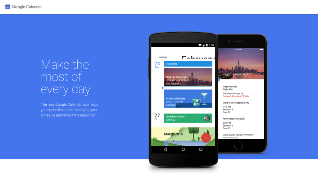 Google Calendar Web Page planner app