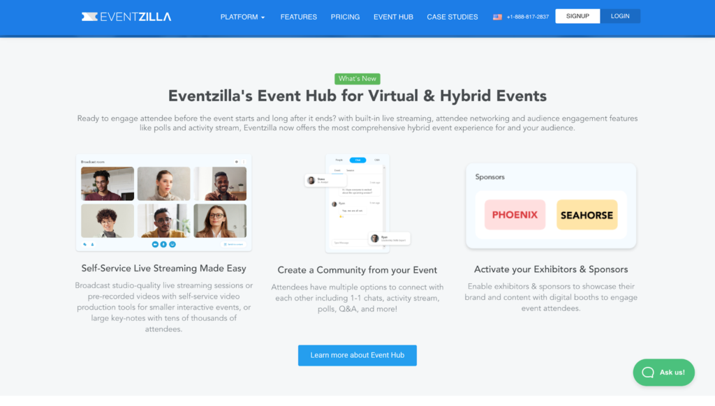 eventzilla event management software home page