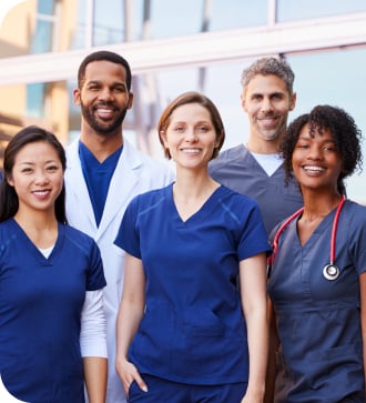 Healthcare staff standing together