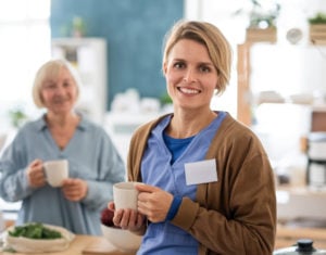 Homecare staff with a patient