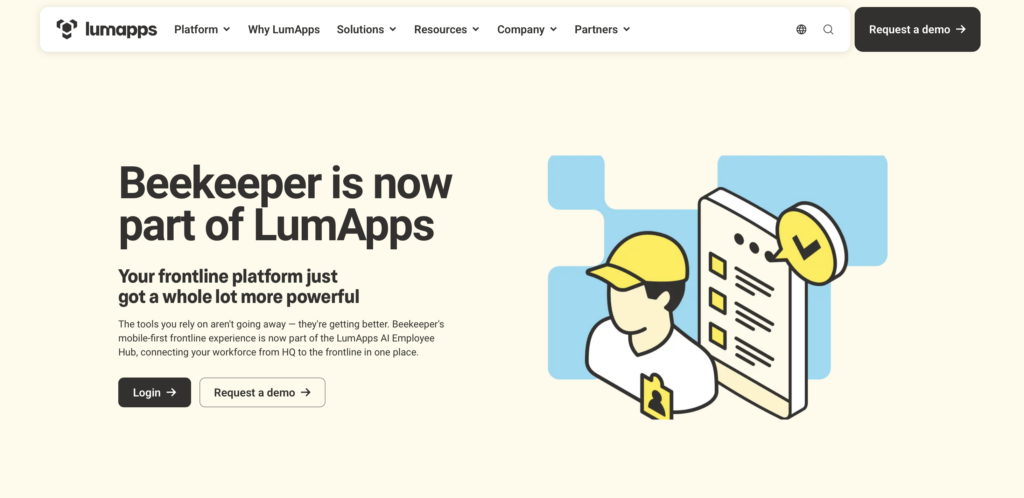 Screenshot of the Bee Keeper webpage