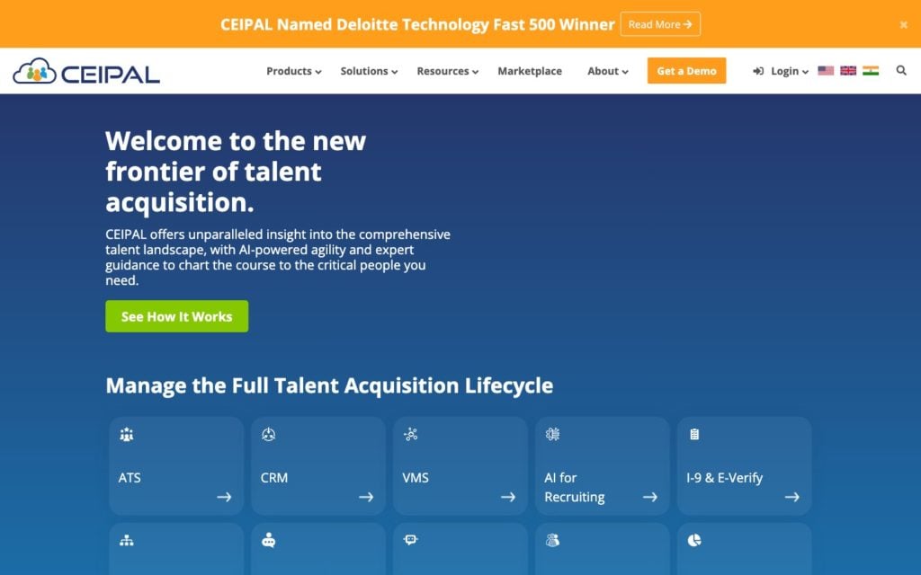 Screenshot of the CEIPAL webpage