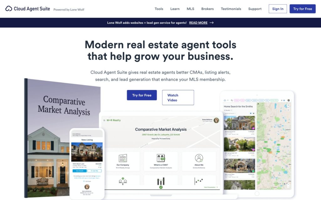 Screenshot of the Cloud Agent Suite webpage