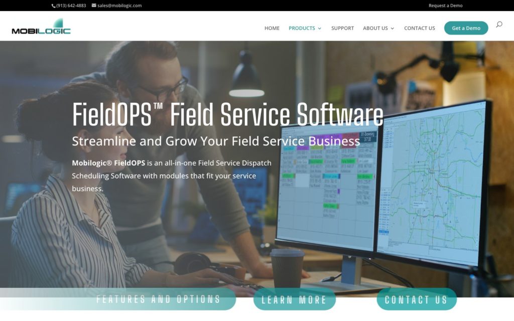 Screenshot of the FieldOPS by Mobilogic webpage