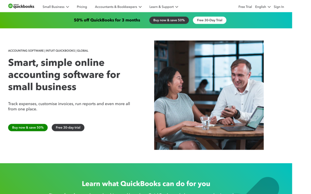 Screenshot of the QuickBooks Time webpage