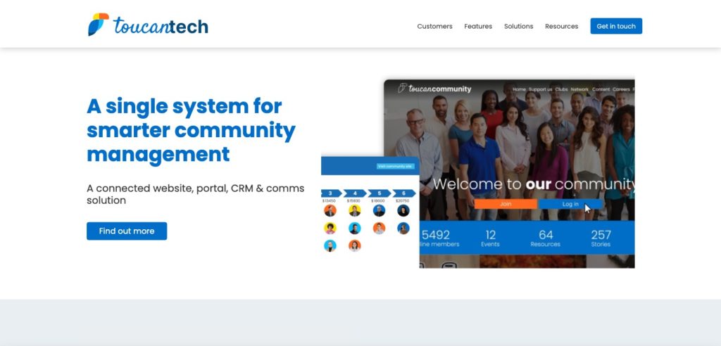 Screenshot of the ToucanTech webpage