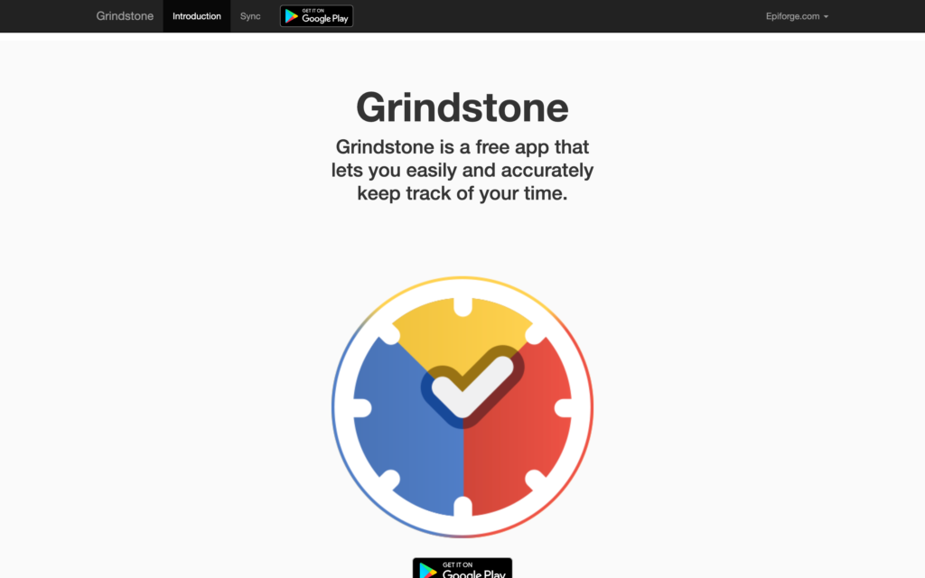 Screenshot of the Grindstone page on Google Store website
