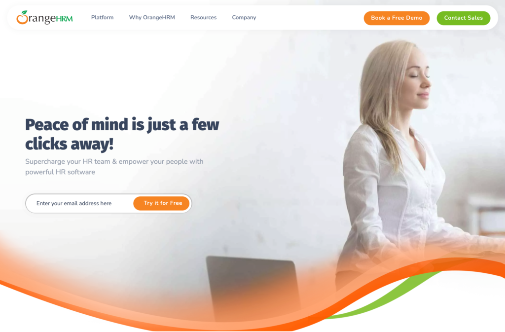 Screenshot of the OrangeHRM webpage