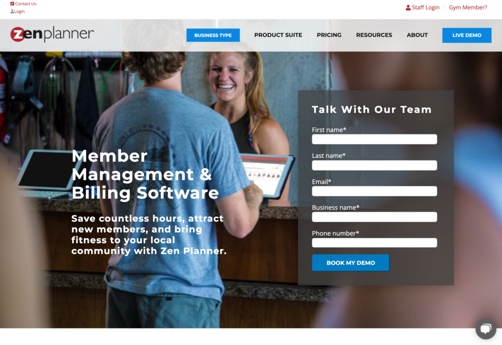 Screenshot of the Zen Planner webpage