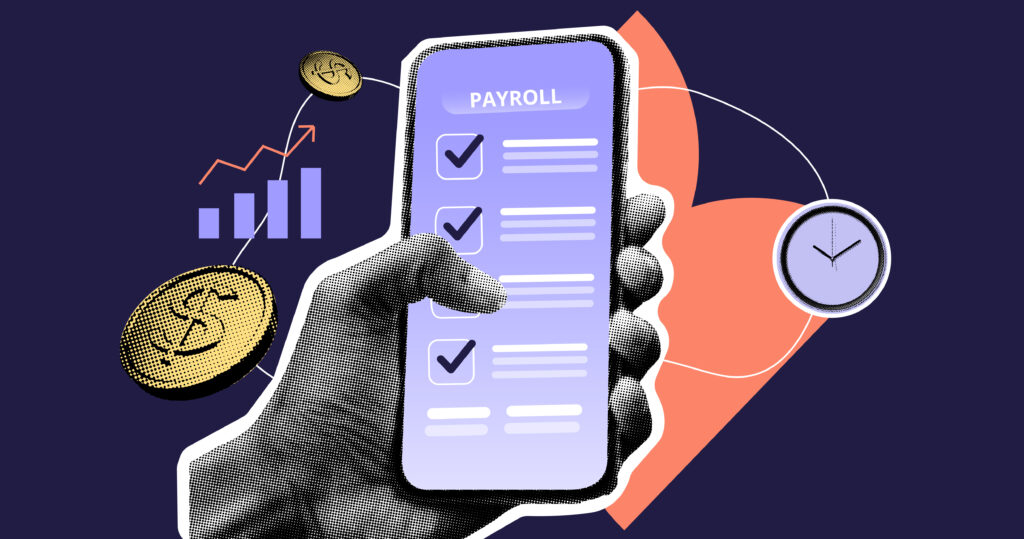 phone with payroll illustration