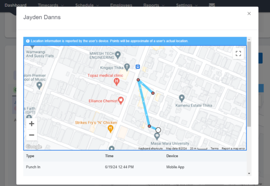 GPS tracking in Buddy Punch