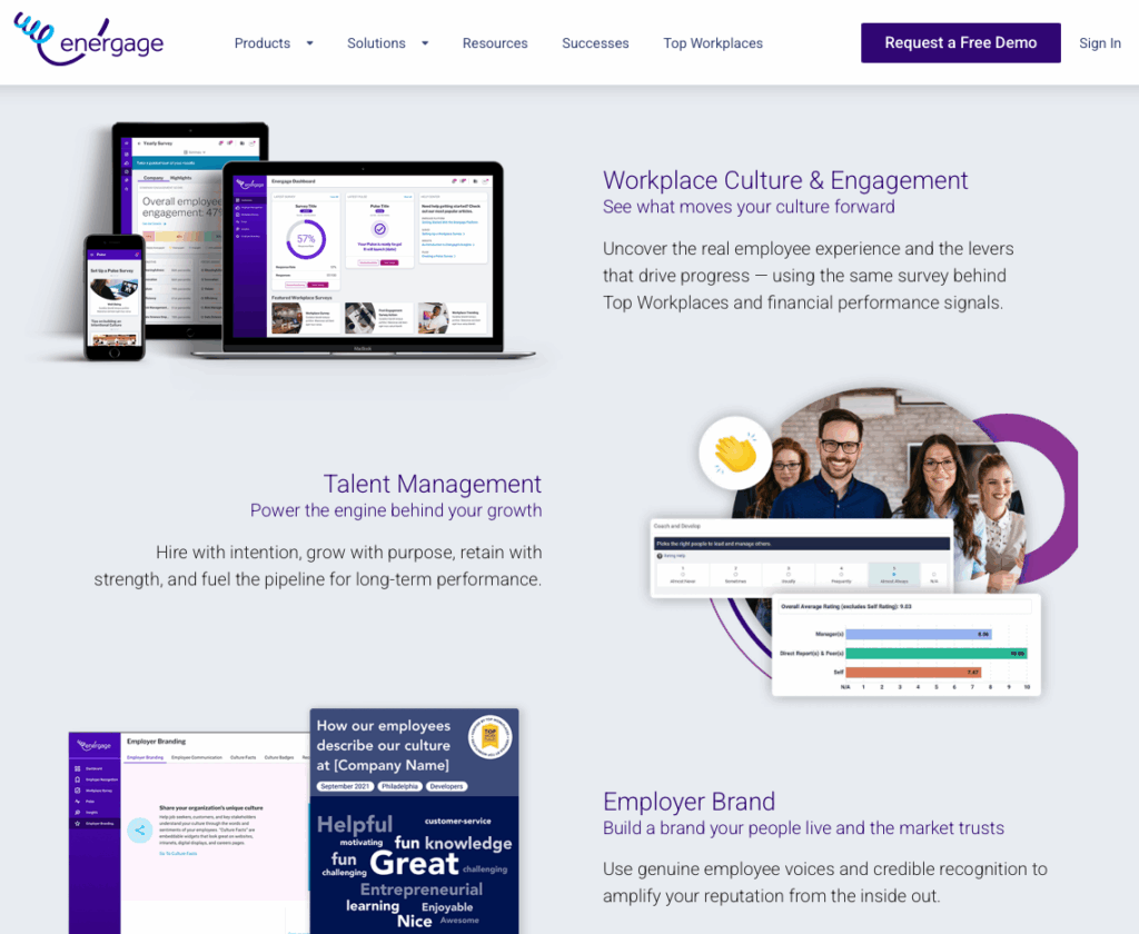 Energage homepage