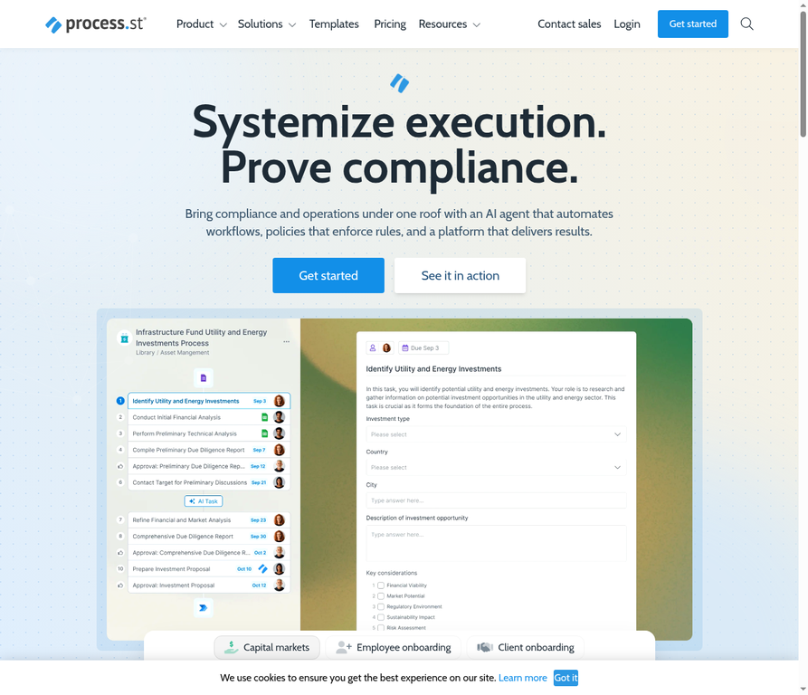 Process Street homepage sceenshot