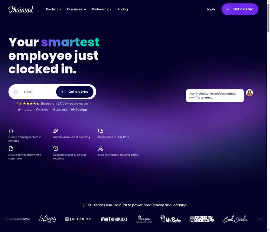 Trianual homepage screenshot