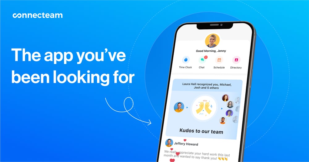 An illustration showing Connecteam’s recognition and rewards interface