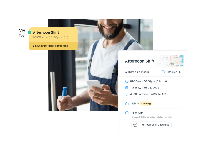 User looking at afternoon shift
