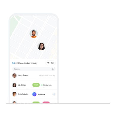 Connecteam time clock interface