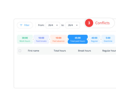 Connecteam time clock interface