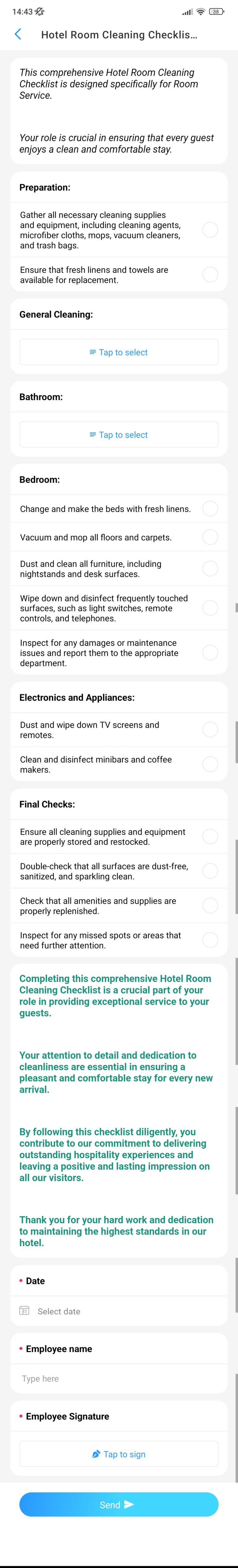 Hotel Room Cleaning Checklist for Happy Guests screenshot