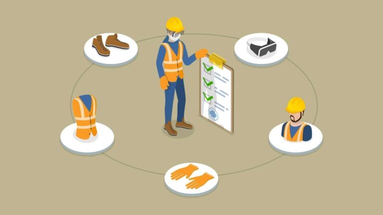 Conceptual Illustration of Occupational Safety and Construction Training Courses