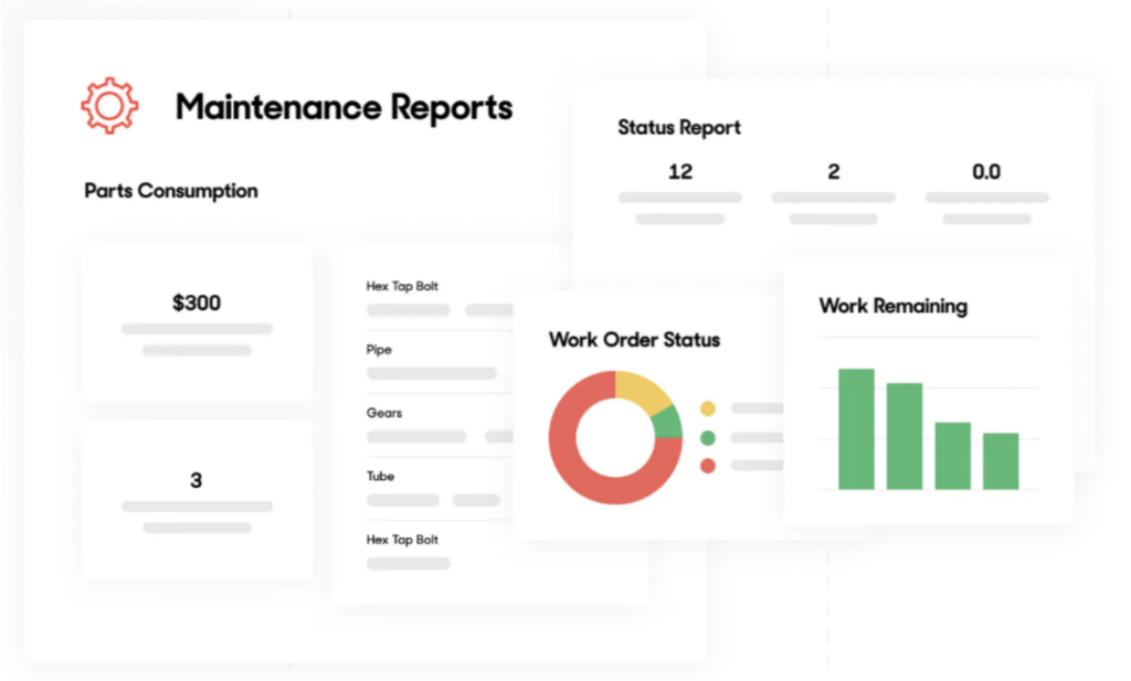 UpKeep’s maintenance report offers business insights into reporting features such as status reports, work order status and work remaining.