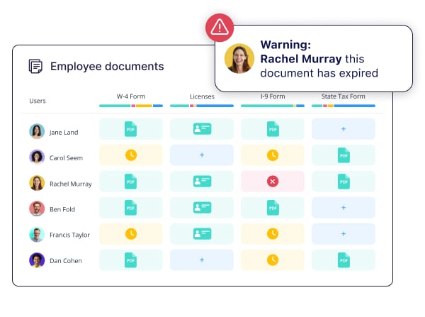 An illustration showing Connecteam’s documents interface