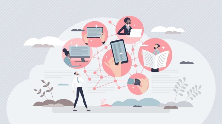 An illustration symbolizing different communication channels