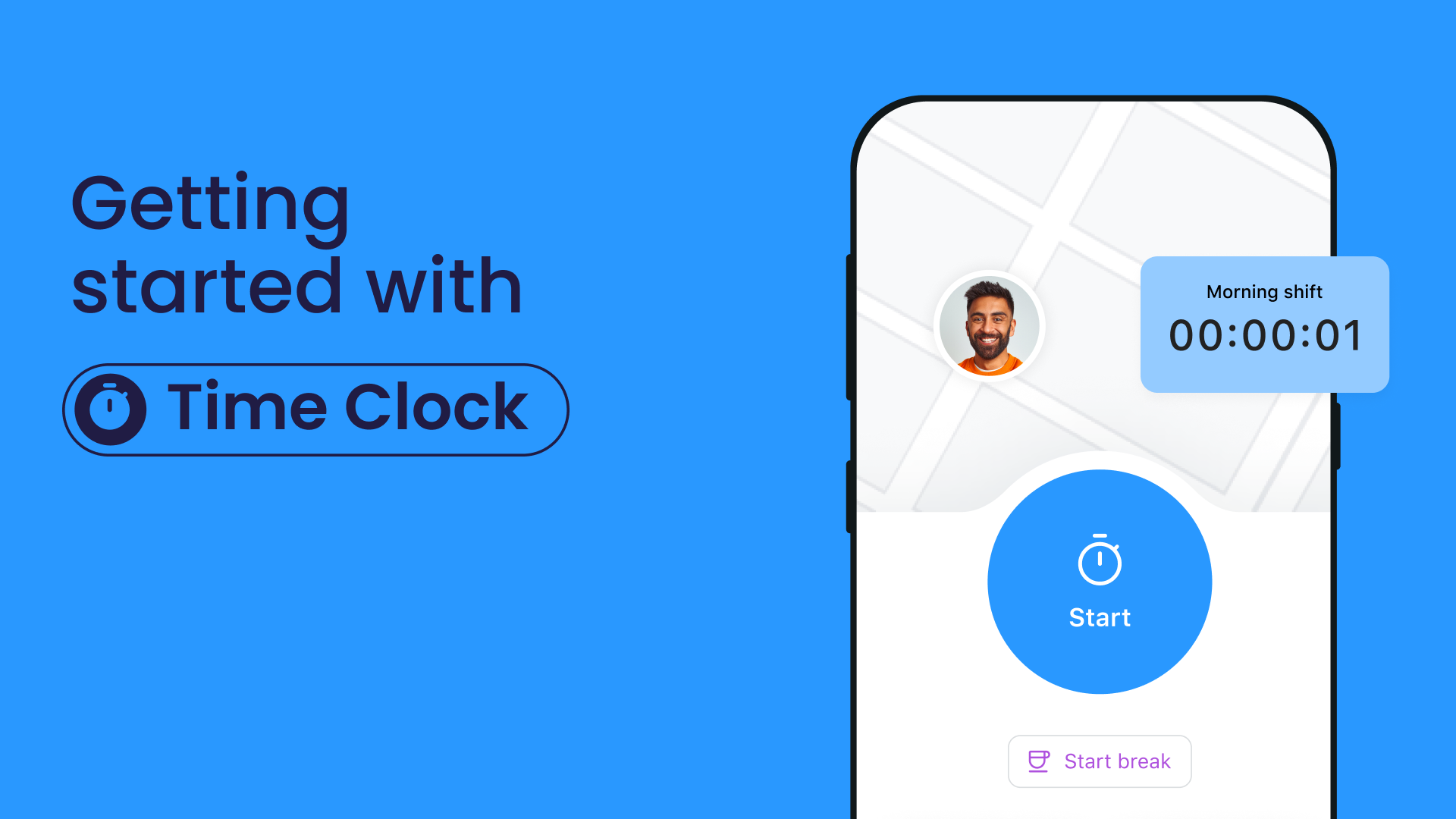 Connecteam's Time clock app interface