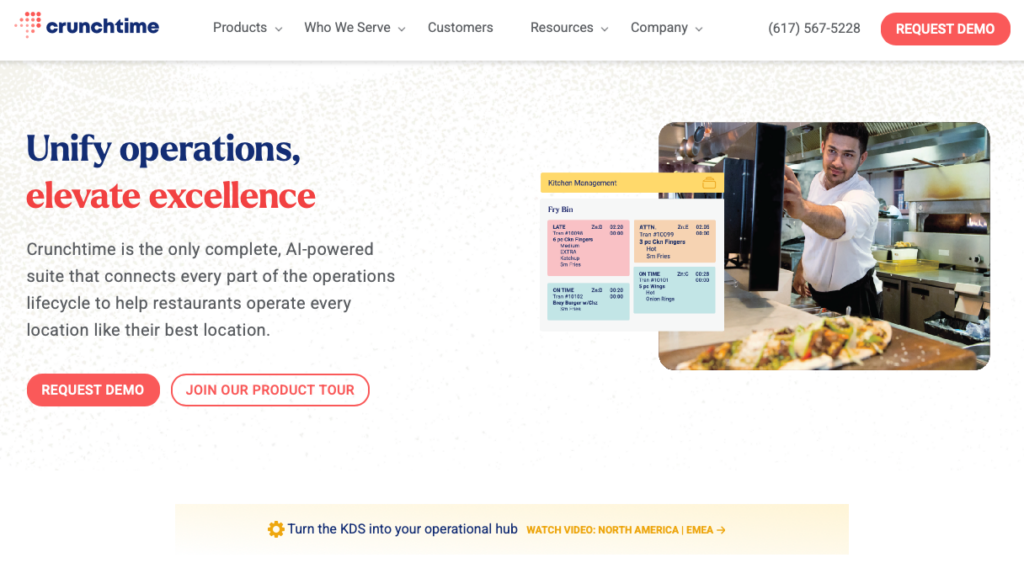 A screenshot of the Crunchtime website