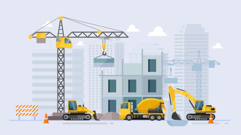 An illustration of a construction site