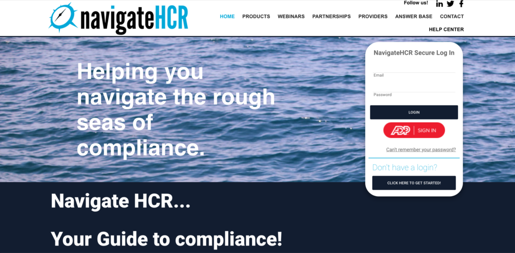 NavigateHCR Screen-Shot homepage