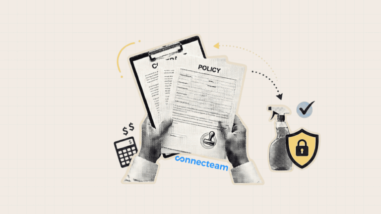 An illustration of cleaning insurance policy documents.