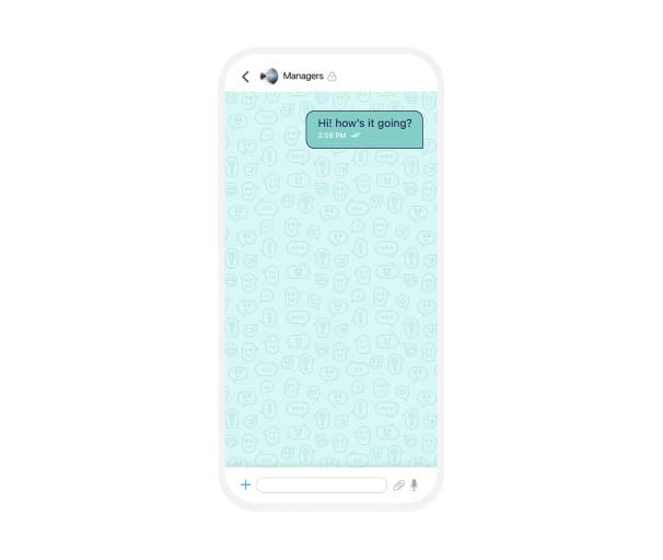 illustration of a phone showing chat feature 